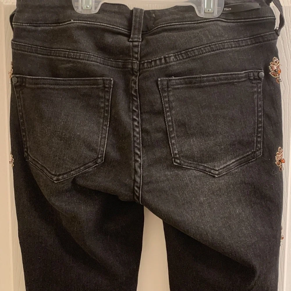 Anthropology Jeans Grey with embroidery and jewels Pilcro - Picture 10 of 15